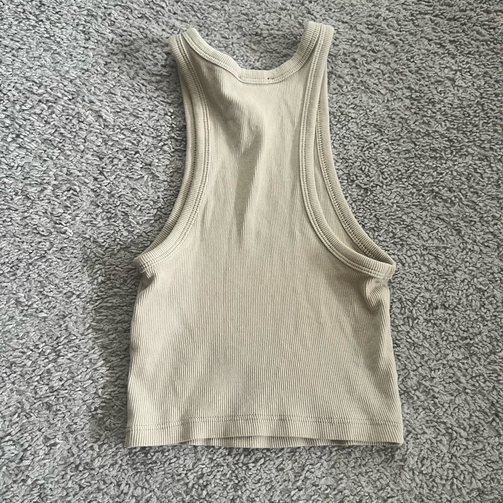 Zara Tan Cropped Ribbed Tank - Picture 4 of 4